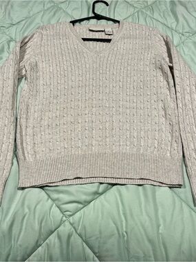 Kim Rogers classic cable knit pullover sweater, Med
